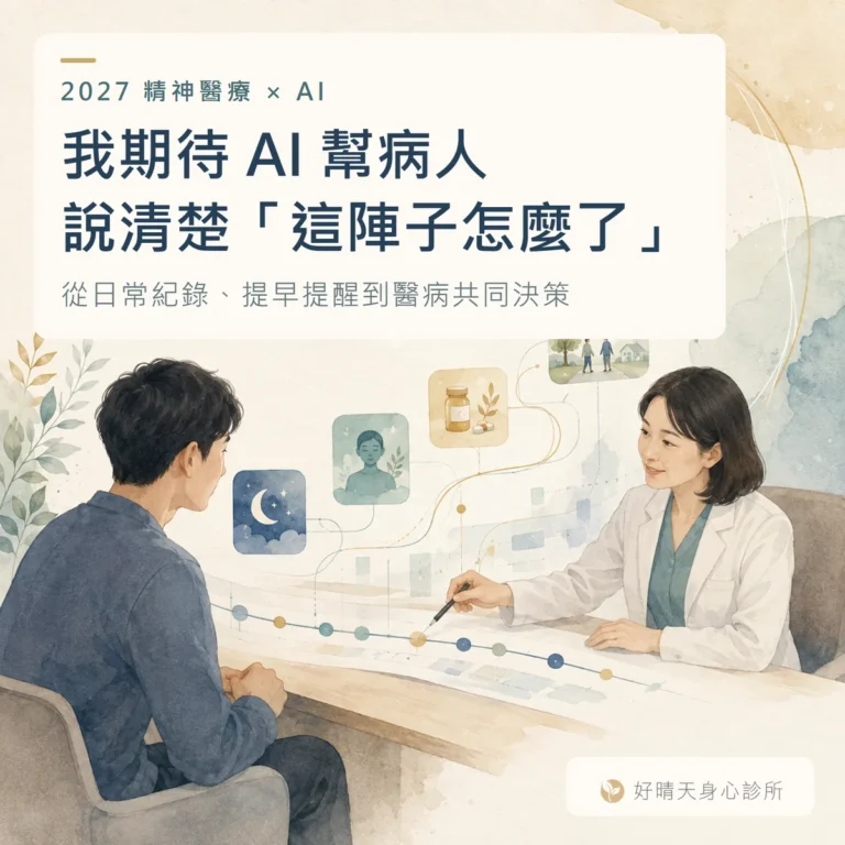 2027 精神醫療 × AI：我期待 AI 幫病人說清楚「這陣子怎麼了」