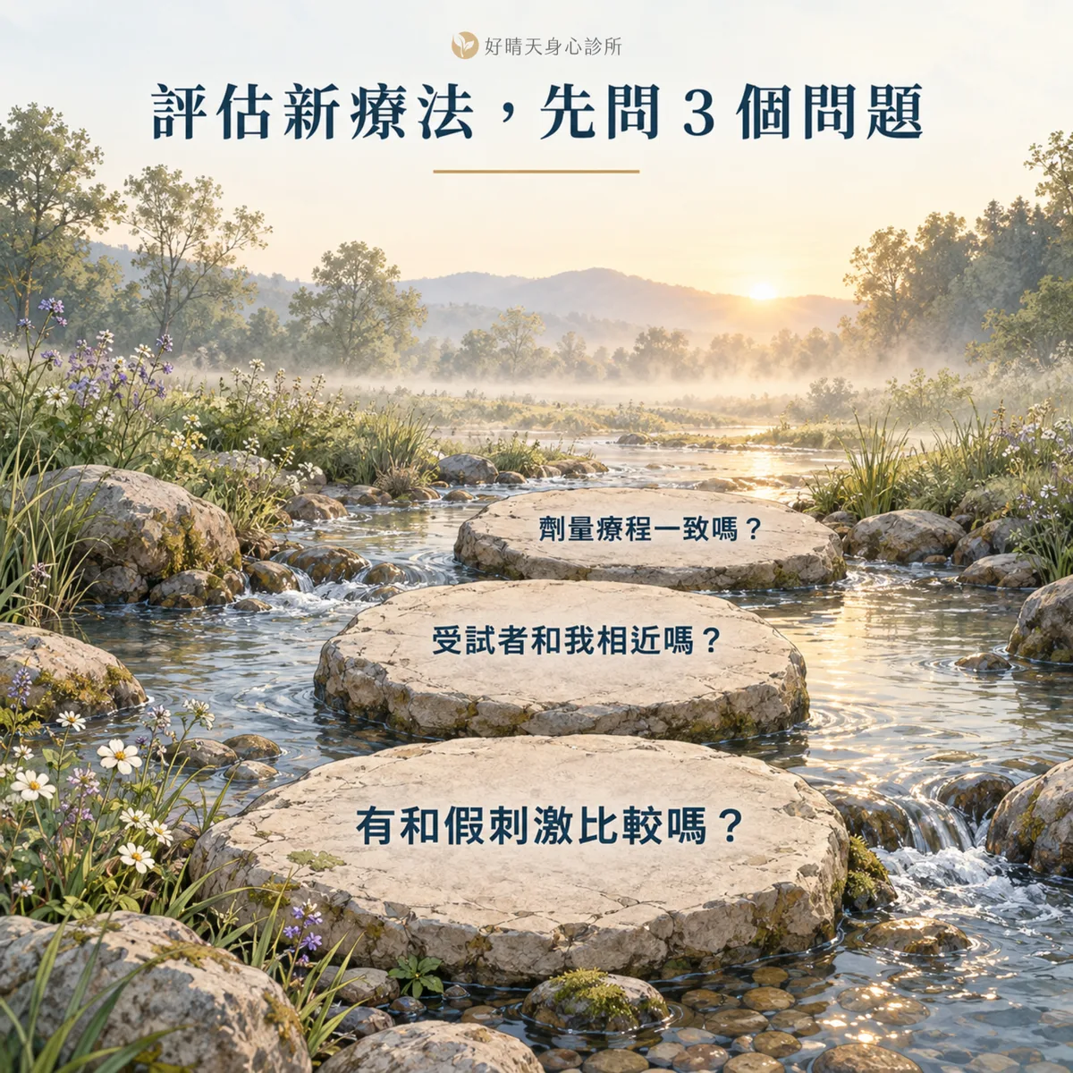 評估新療法先問 3 個問題:有和假刺激比較嗎、受試者和我相近嗎、劑量療程一致嗎
